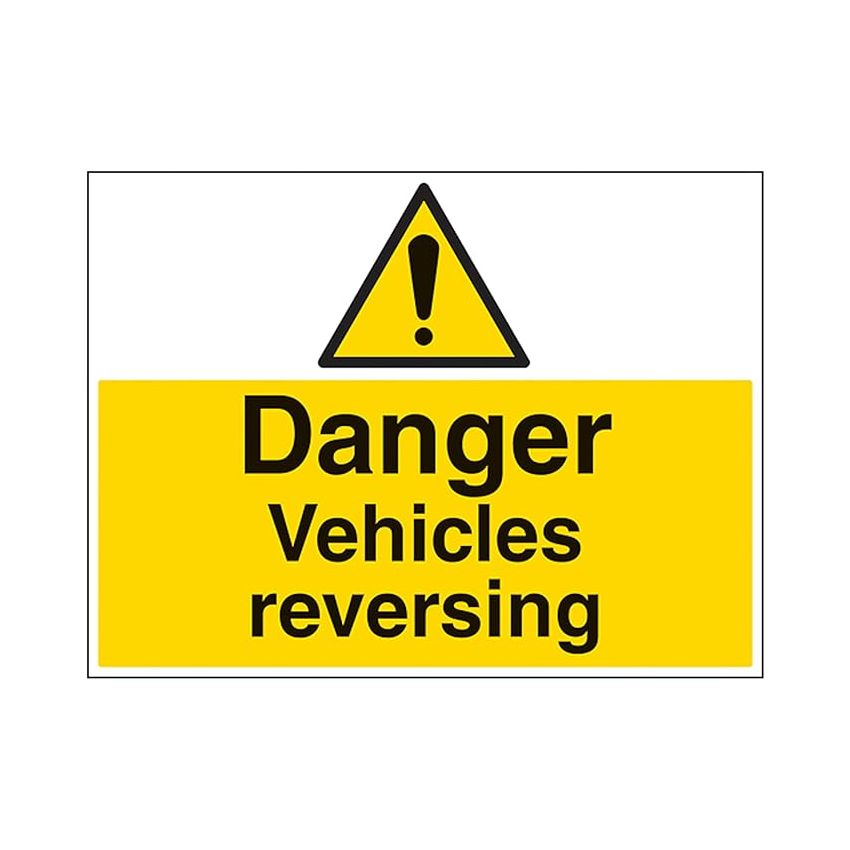 V Safety Vehicles Reversing - Large Landscape 600 x 450 mm - 3mm Aluminium Composite Safety Sign  (10-15 WORKING DAYS subject to availability)