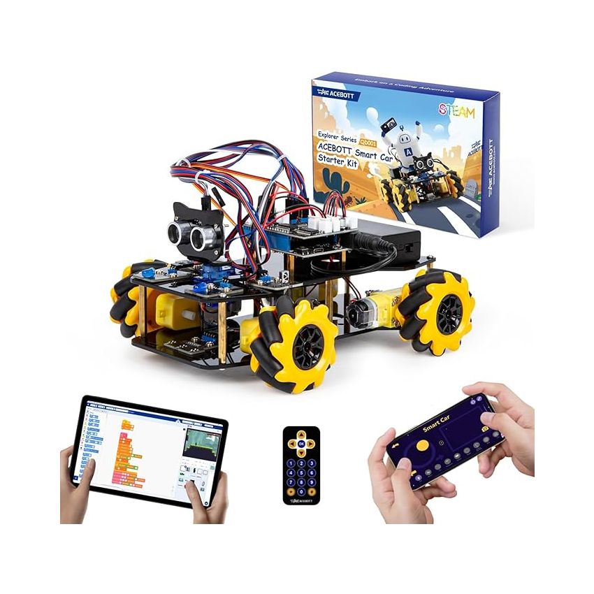 ACEBOTT STEM Robot Car Starter Kit Mecanum Wheel Camera with ESP32 Controller Board