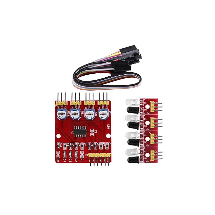 4-Channel Infrared (IR) Line Tracking Sensor Module - Precision Line Detection for Robotics