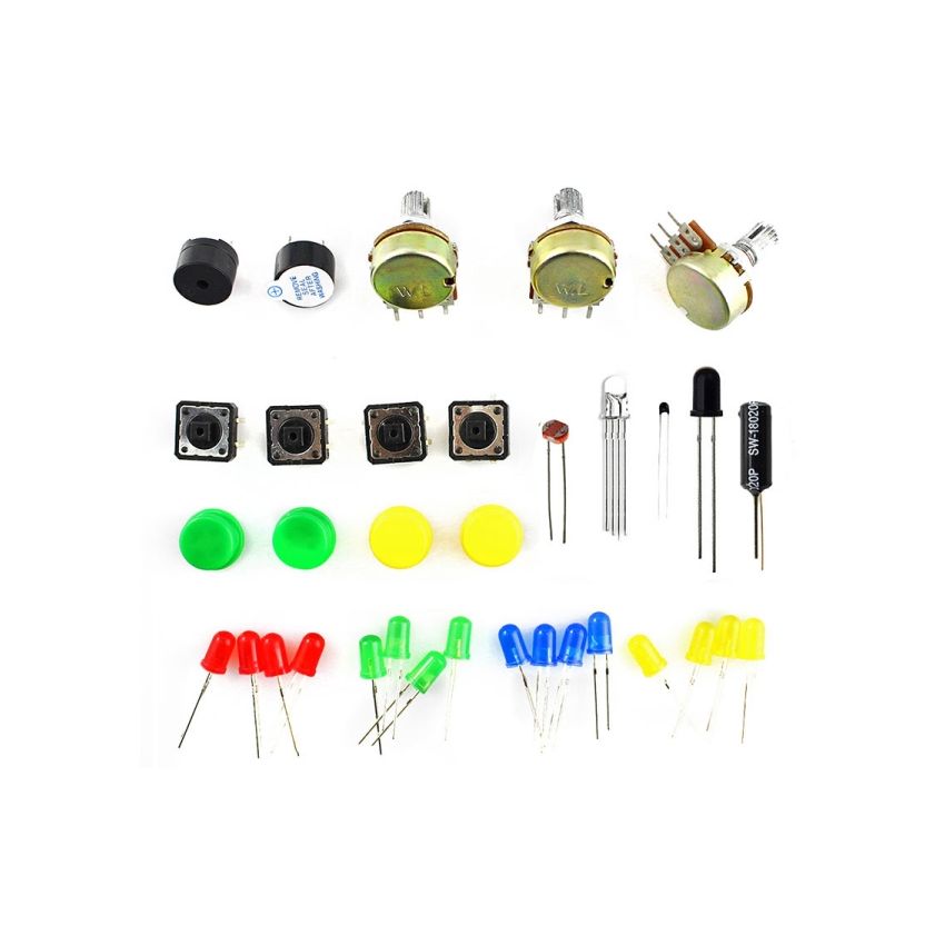 Elecrow Starter Kit for Arduino – 33 Modules, 5 Sensors, LCD Display, 24 Courses & 4 Project Examples