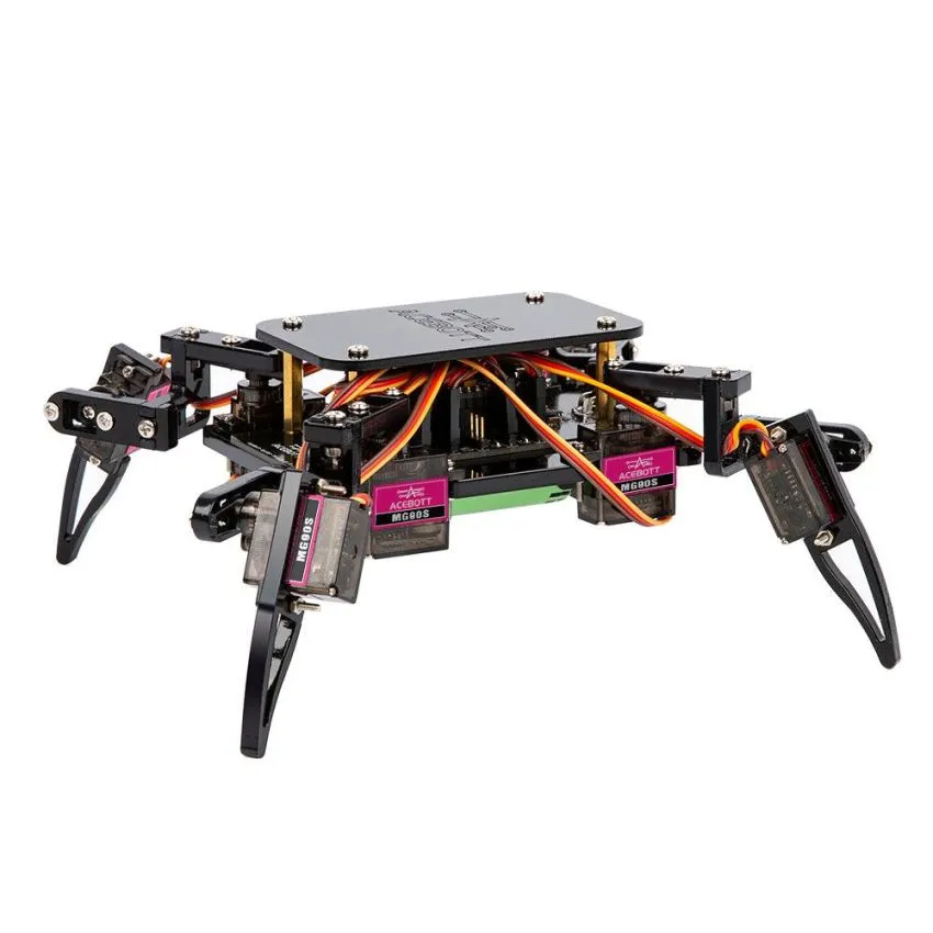 ACEBOTT Quadruped Bionic Spider Robot Kit with ESP8266 Controller Board | Supports Arduino, ACECode Programming | For Home & K-12 Classroom STEM Education (without Battery)