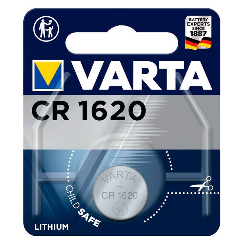 VARTA CR1620 Lithium Coin Cell Battery – 3 V, 75 mAh, Button Cell for Watches, Remotes & Electronics
