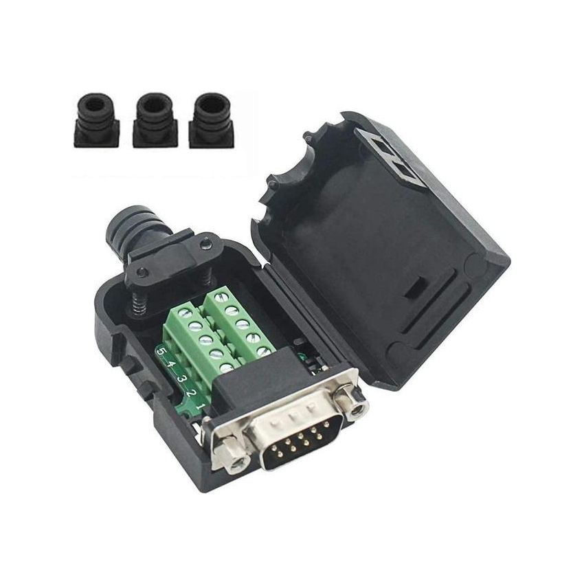 DB9 RS232 D-Sub Male Connector, Terminal Block, Breakout Board, 9-Pin