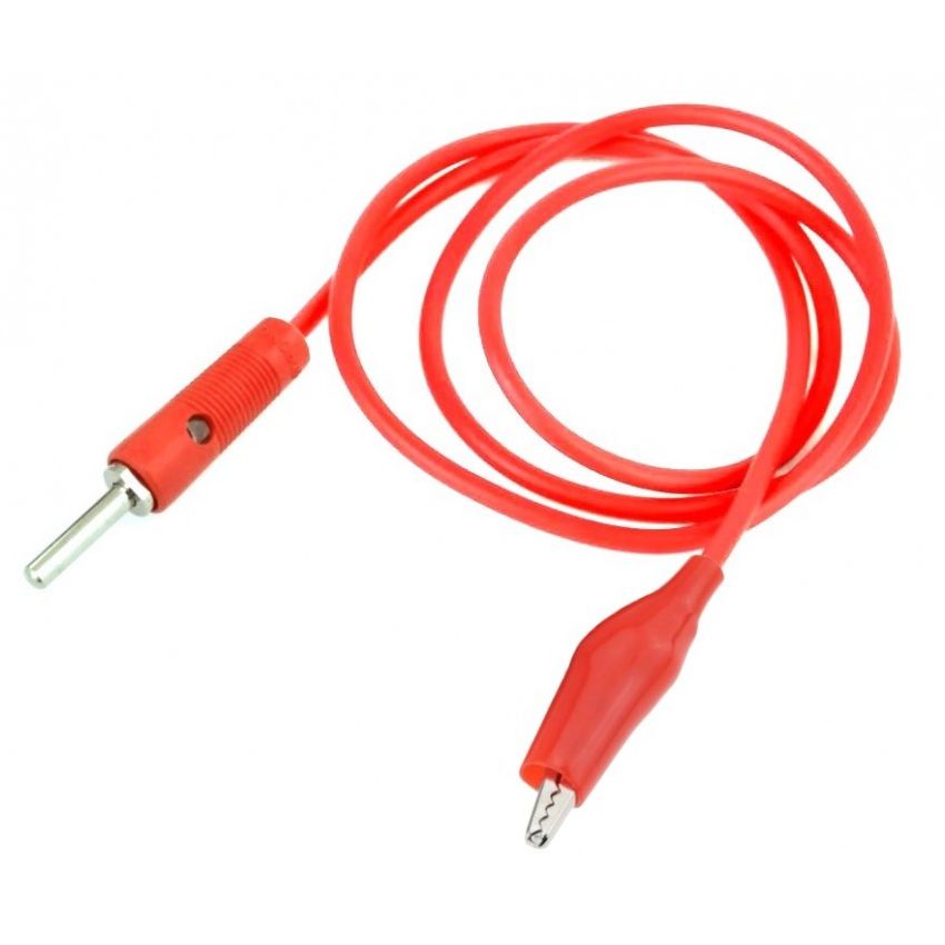 BANANA TO CROCODILE CABLE,1M,RED