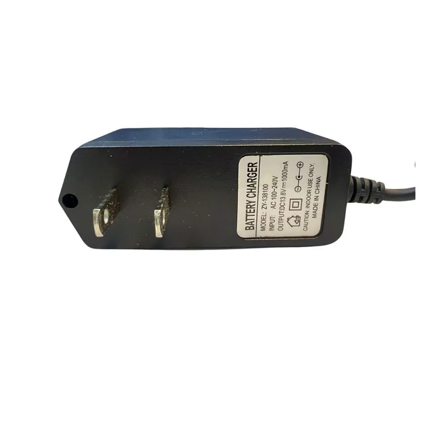 ZY-140100, 13.8V 1A Battery Charger - AC to DC Power Adapter, 13.8V Output, Overcurrent Protection