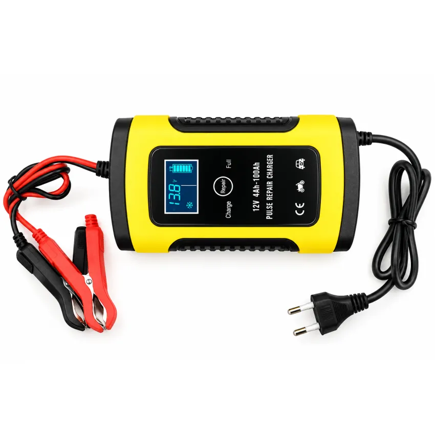 Universal Intelligent 12V Pulse Repair Battery Charger – 4Ah–100Ah with LCD Display