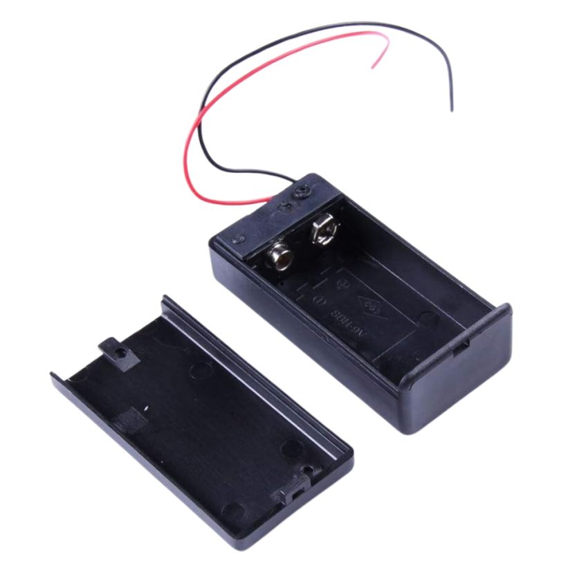 9V Battery Holder with On/Off Switch and Wire Leads