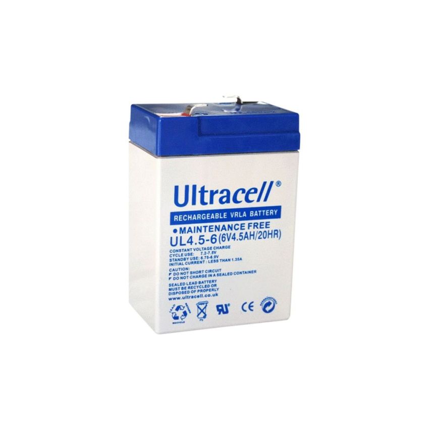 ULTRACELL UL4.5-6 (6V 4.5Ah/20HR) Sealed Lead Acid Battery – Rechargeable