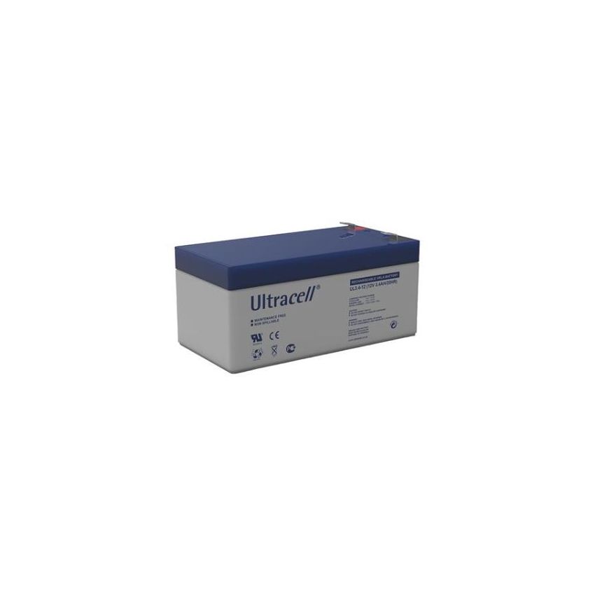 UL3.4-12 - Ultracell, Lead-Acid  Rechargeable Battery, 12V, 3.4Ah