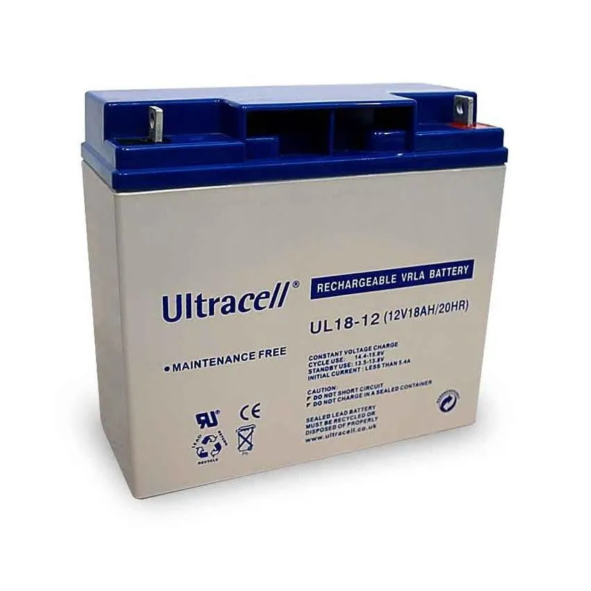UL18-12 - Ultracell, Lead-Acid Rechargeable Battery, 12V, 18Ah