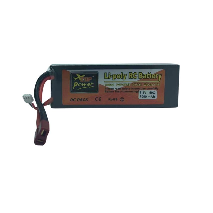 2s Hard Case Li-Po Battery 50C, 7000mAh, 7.4V