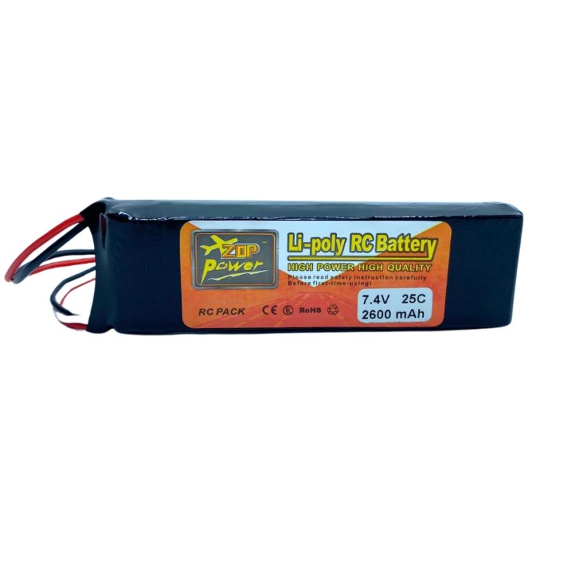 2s Li-Po Battery  RX/TX, 2600mAh, 7.4V