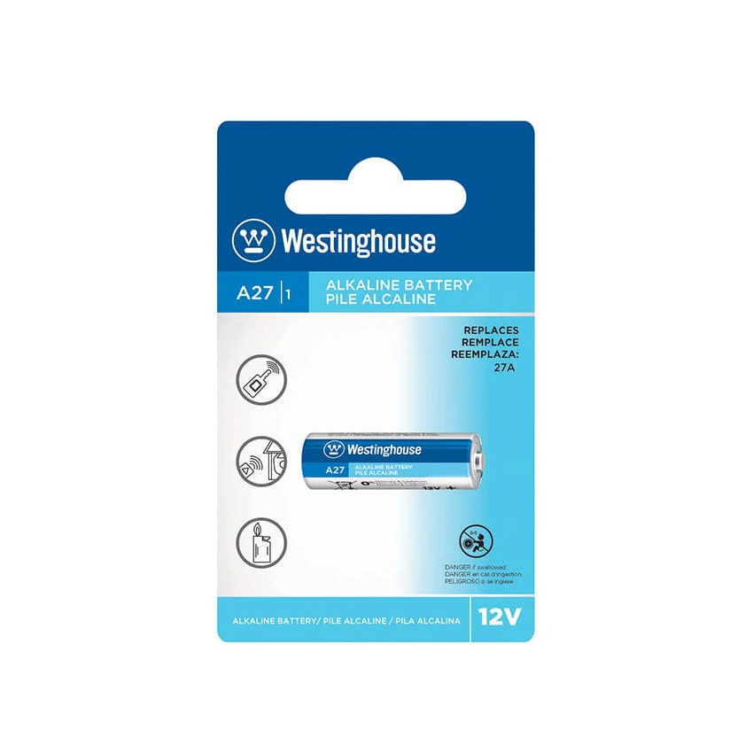 A23 12V Alkaline Battery, 55mAh Capacity, Single Blister Pack