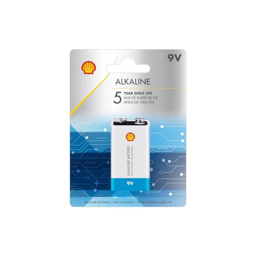 6LR61-BP1 9V Alkaline Battery, 550mAh Capacity, Single Blister Pack