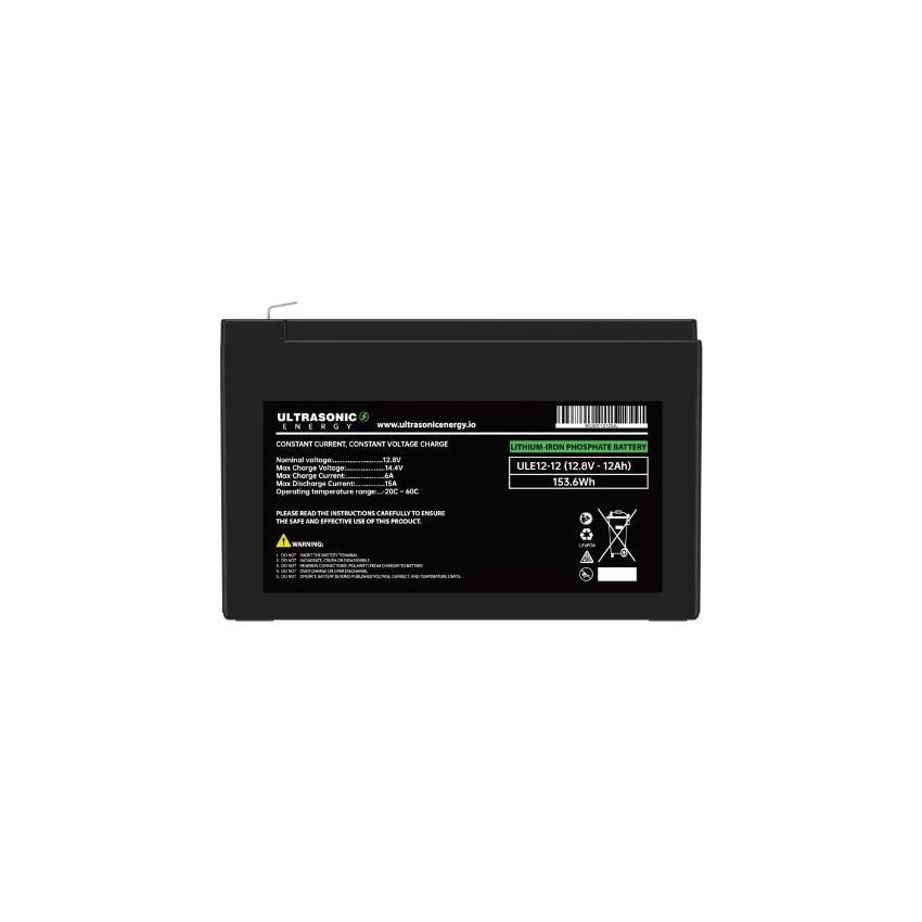 ULE12-12 LiFePO4 Battery VOLTAGE: 12.8V CAPACITY: 12AH