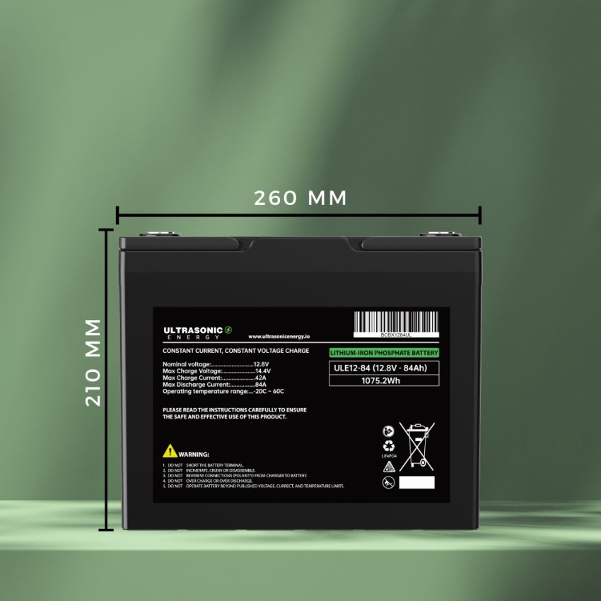 ULE12-84 LiFePO4 Battery VOLTAGE: 12.8V CAPACITY: 84AH