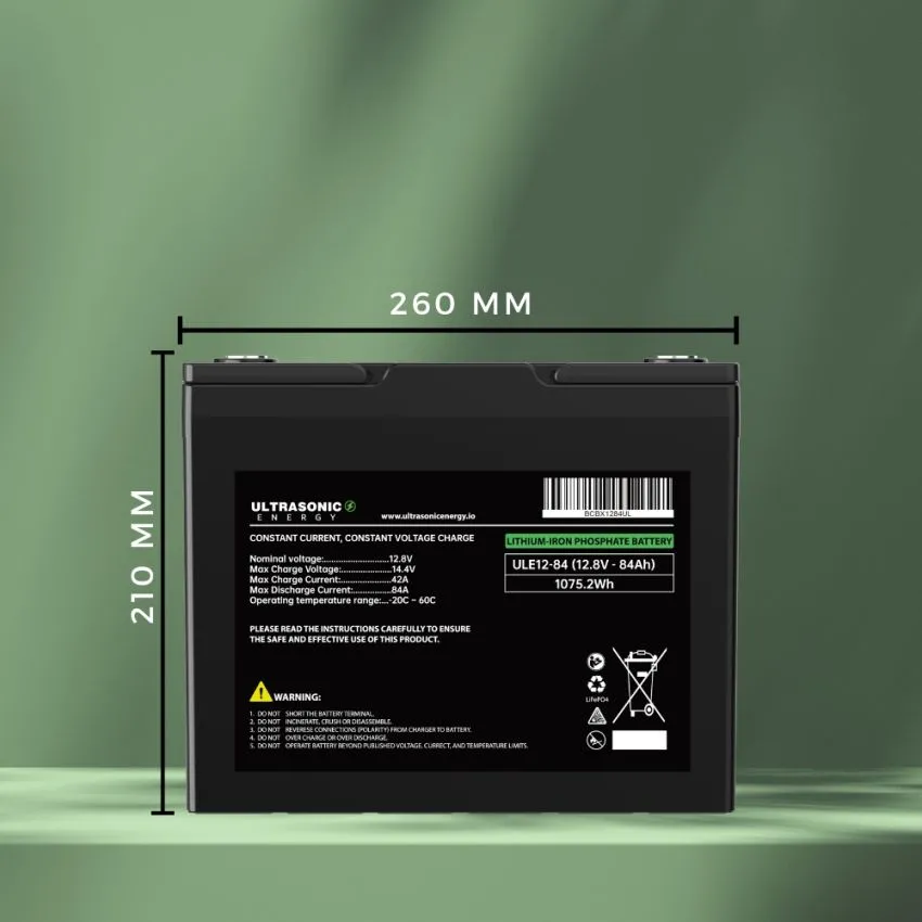 ULE12-84 LiFePO4 Battery VOLTAGE: 12.8V CAPACITY: 84AH