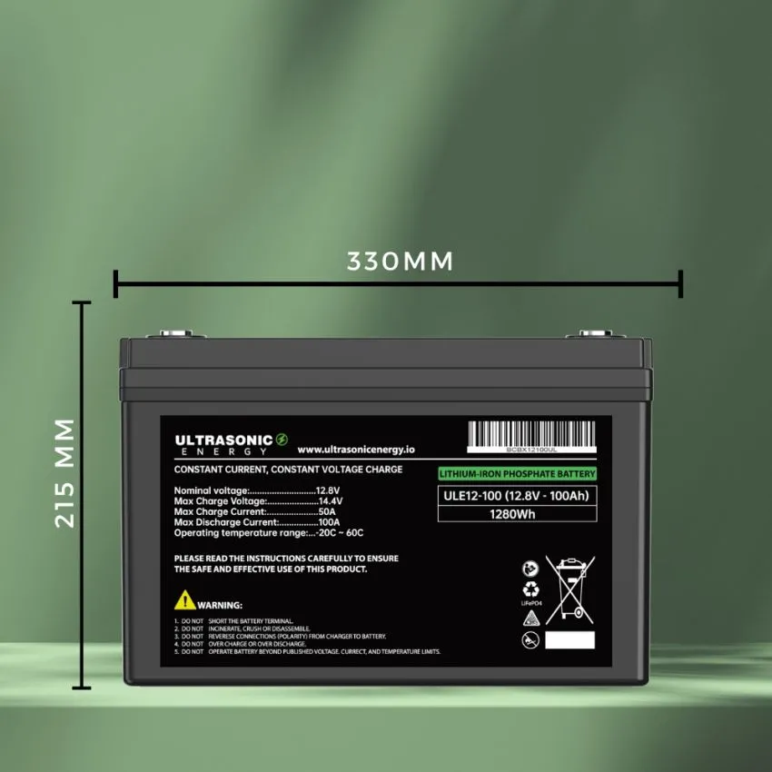ULE12-100 LiFePO4 Battery VOLTAGE: 12.8V CAPACITY: 100AH
