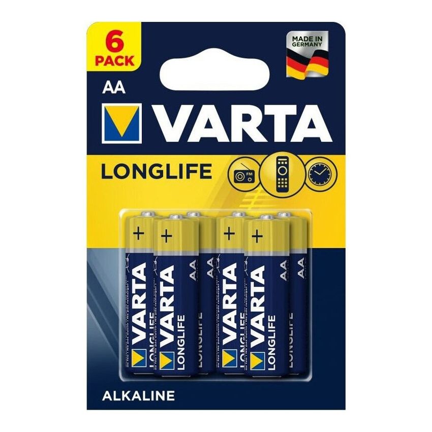 VARTA Industrial AA Alkaline Batteries, 1.5V, Long-Lasting Power, Pack of 6