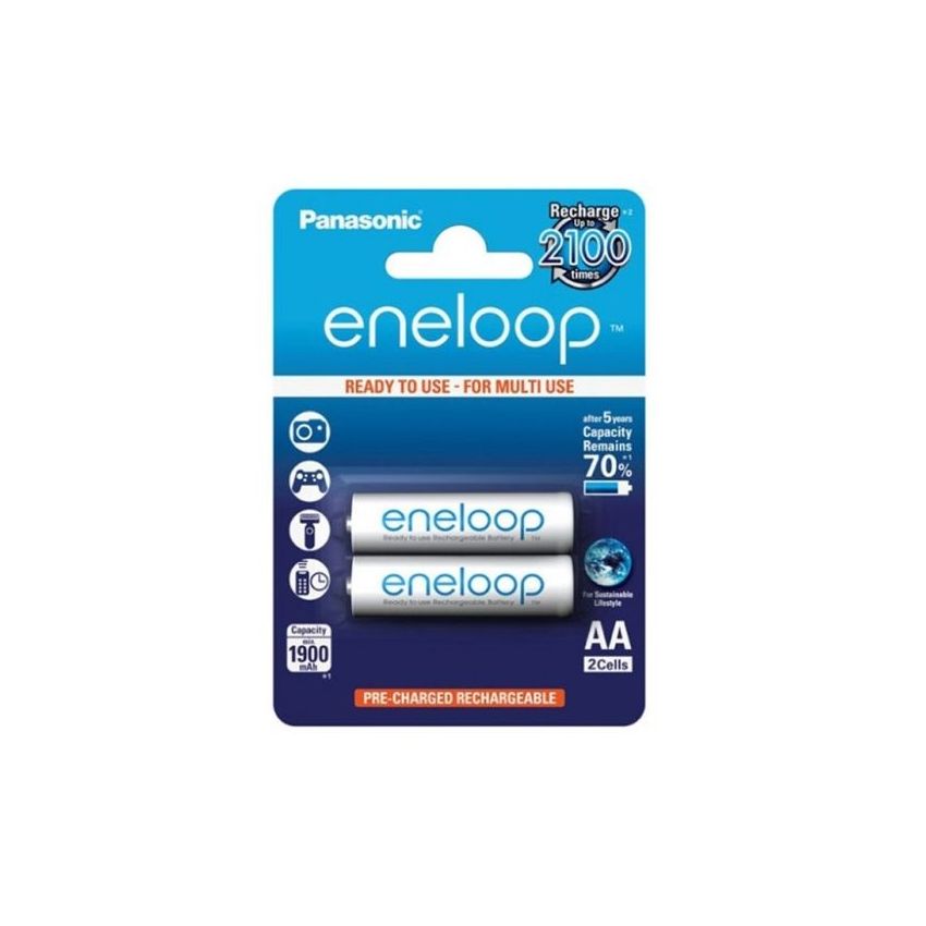 Panasonic eneloop AA Rechargeable Ni‑MH Batteries Pack Of 2Pcs