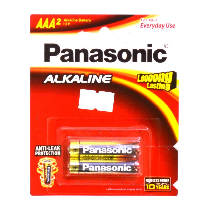 Panasonic Alkaline AAA Batteries 1.5V – 2pcs Blister Pack, Original High-Reliability Power for Everyday Electronics