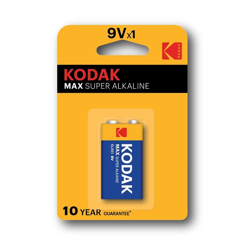 Kodak 9V Super Alkaline Battery – Long-Lasting Power for Smoke Detectors & Electronics