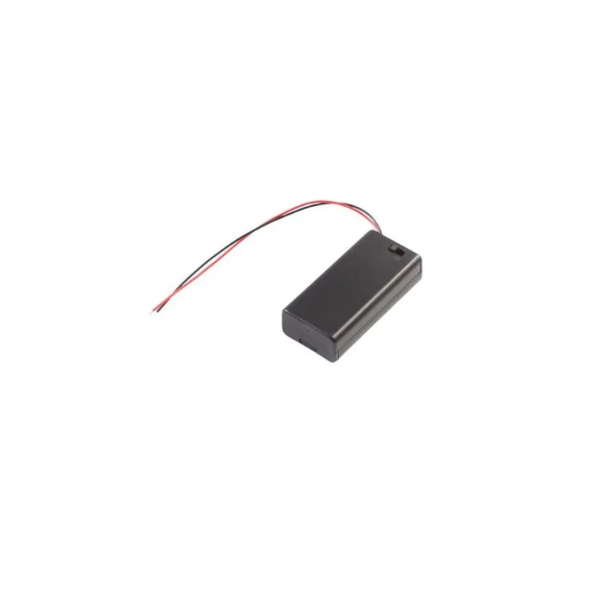 Battery Holder 2xAA with Cover and Switch
