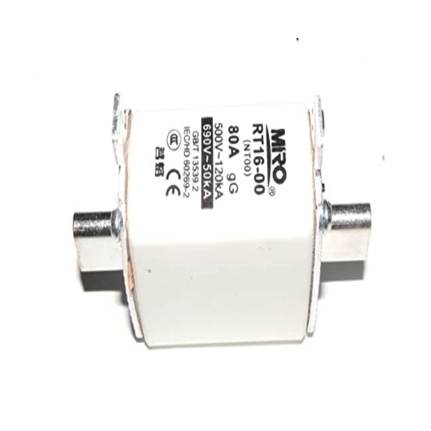 NT00 660V-50KA,80A Ceramic Fuse Link, 80A