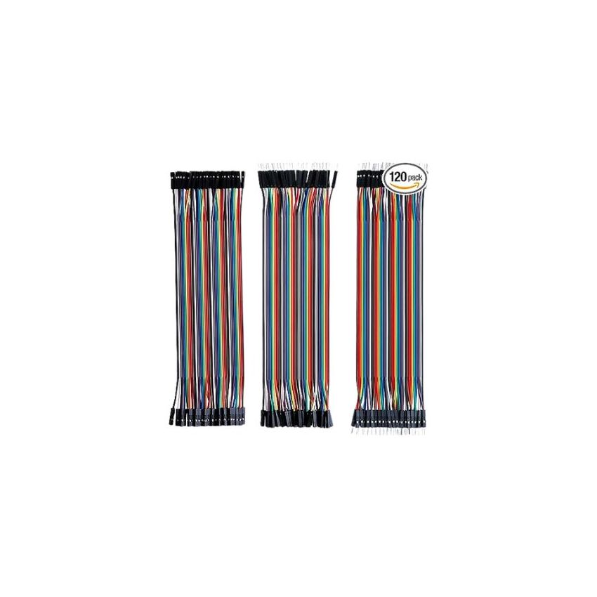 Premium Dupont Wire Kit for Arduino and DIY Projects, 120Pcs, 20cm, Multicolored