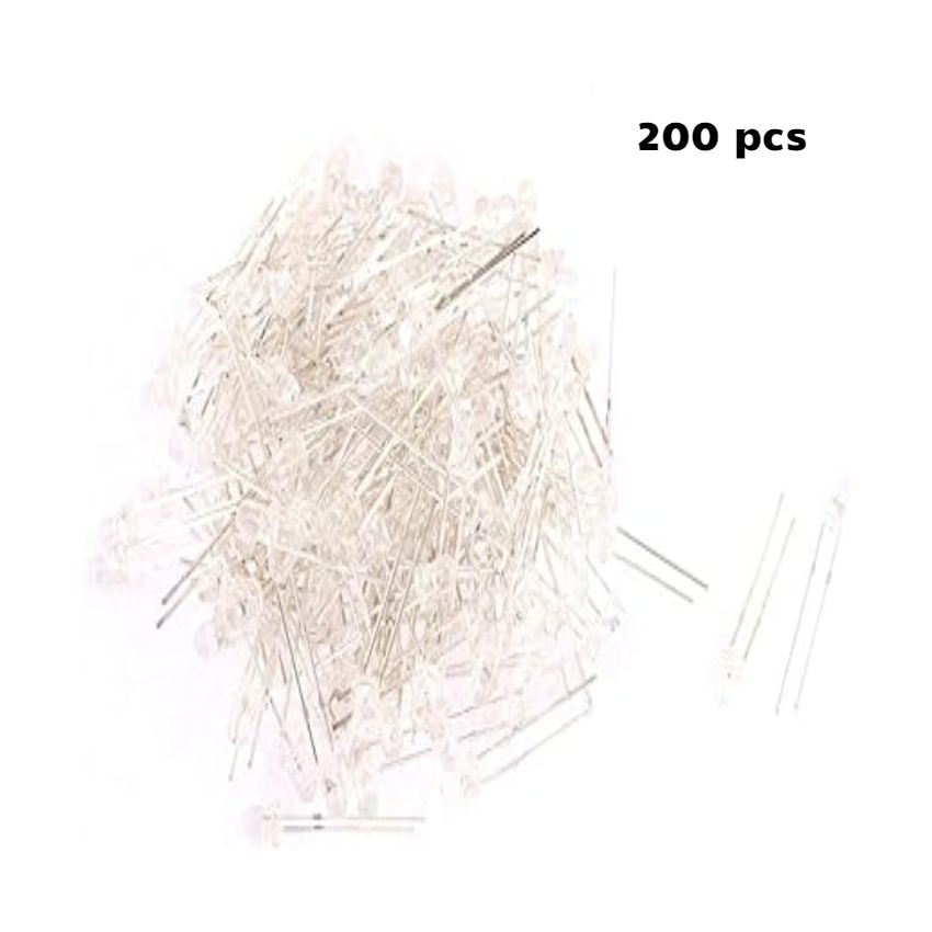 5MM CRYSTAL LED White 200pcs/pack