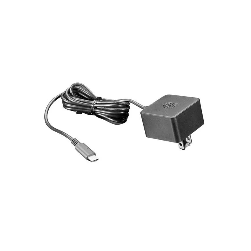SC0216, Official Power Supply, 5.1V, 3A, USB-C Power Supply, UK, Black