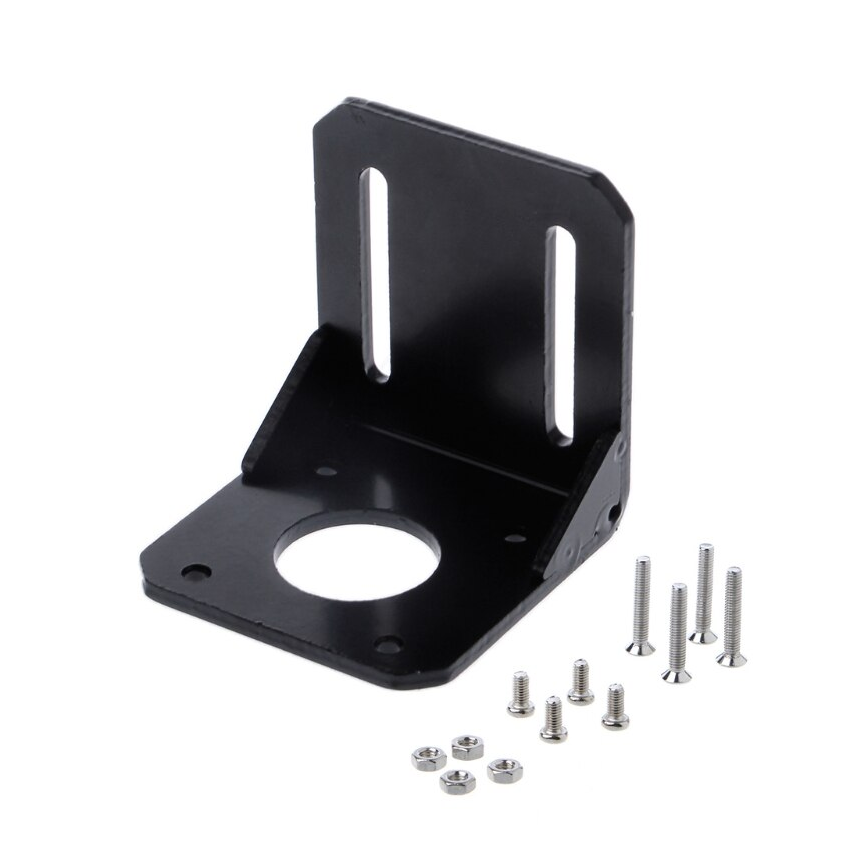 3mm Acrylic Angle Brackets Alloy Steel Mounting bracket for 42mm NEMA 17 stepper motor with Screws Black