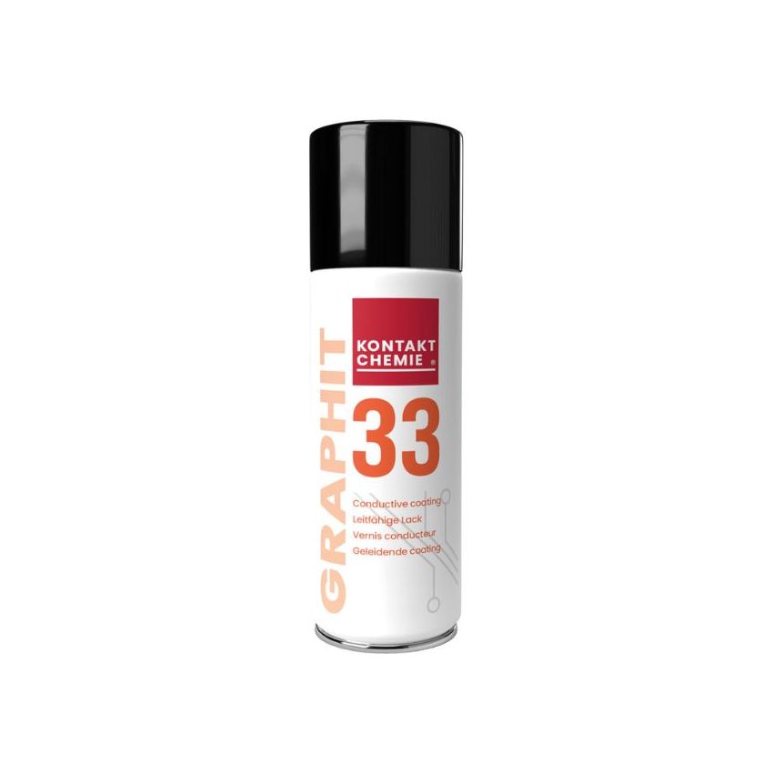 GRAPHIT 33 Conductive Graphite Lacquer by KONTAKT CHEMIE – 200 ML Aerosol, Thermoplastic Binder, High Conductivity for ESD Protection