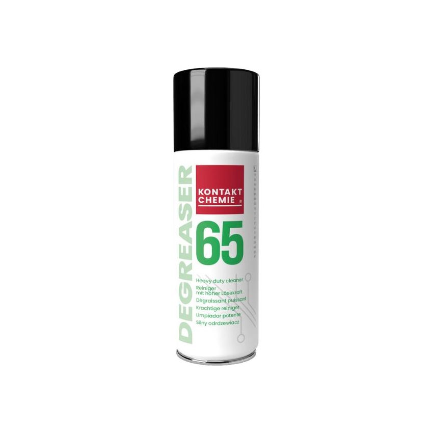 DEGREASER 65 by KONTAKT CHEMIE – 200 ML Aerosol, High-Efficiency Solvent Mix for Motors and Metal Surfaces, Chlorine-Free