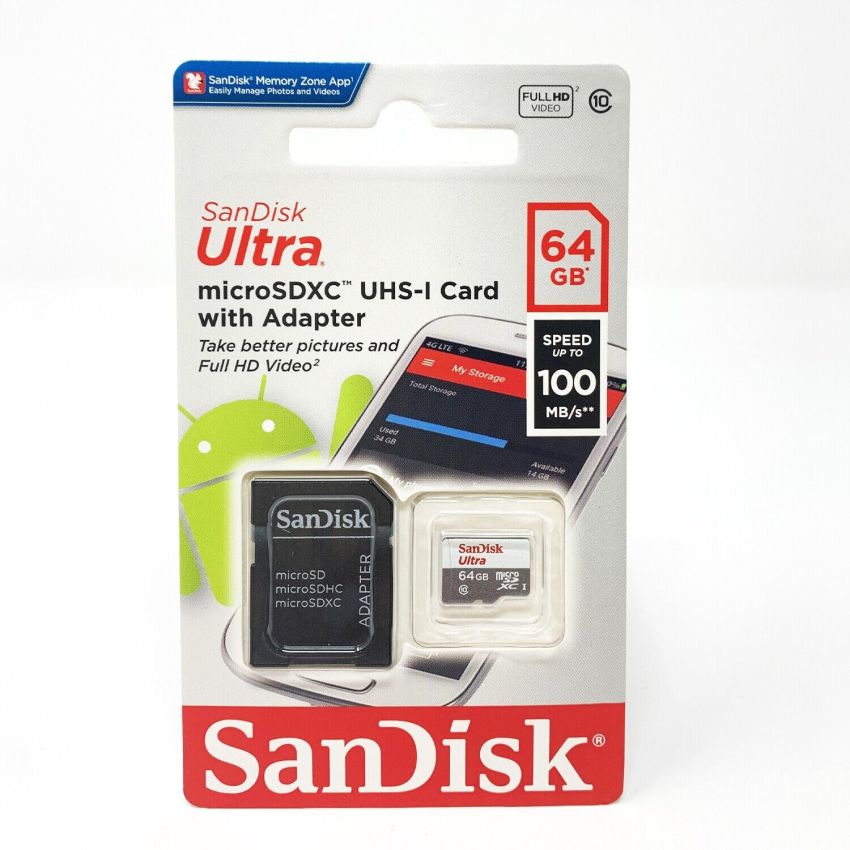 SDSQXNE064GGN6MA Sandisk Extreme Micro SDXC Card 64GB Class U3 V30