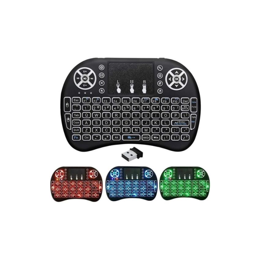 Wireless Backlit Mini Keyboard with Touchpad,2.4GHz,RGB