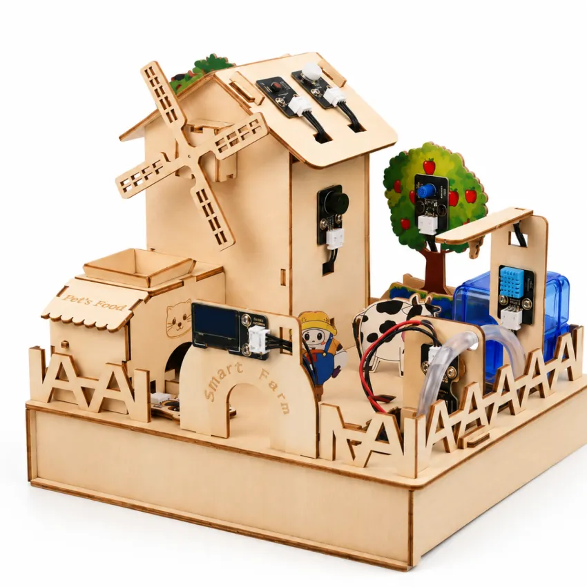 ACEBOTT QE002 ESP32 Smart Farm IoT Starter Kit with Wooden Farm House