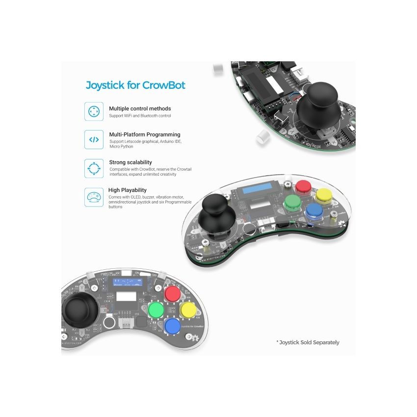 Crowbot Bolt – Programmable Smart Robot Car, AI & Obstacle Avoidance, STEM Robotics Kit