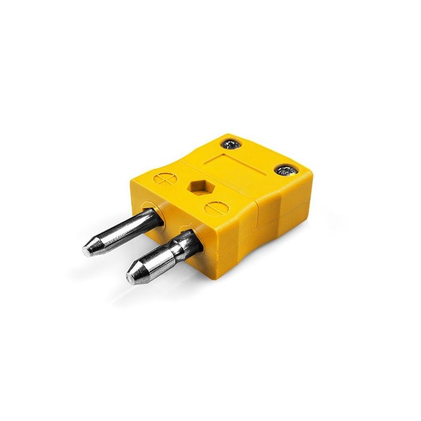 Thermocouple Connector Plug Type K Miniature IEC Yellow High Accuracy Contact Pins