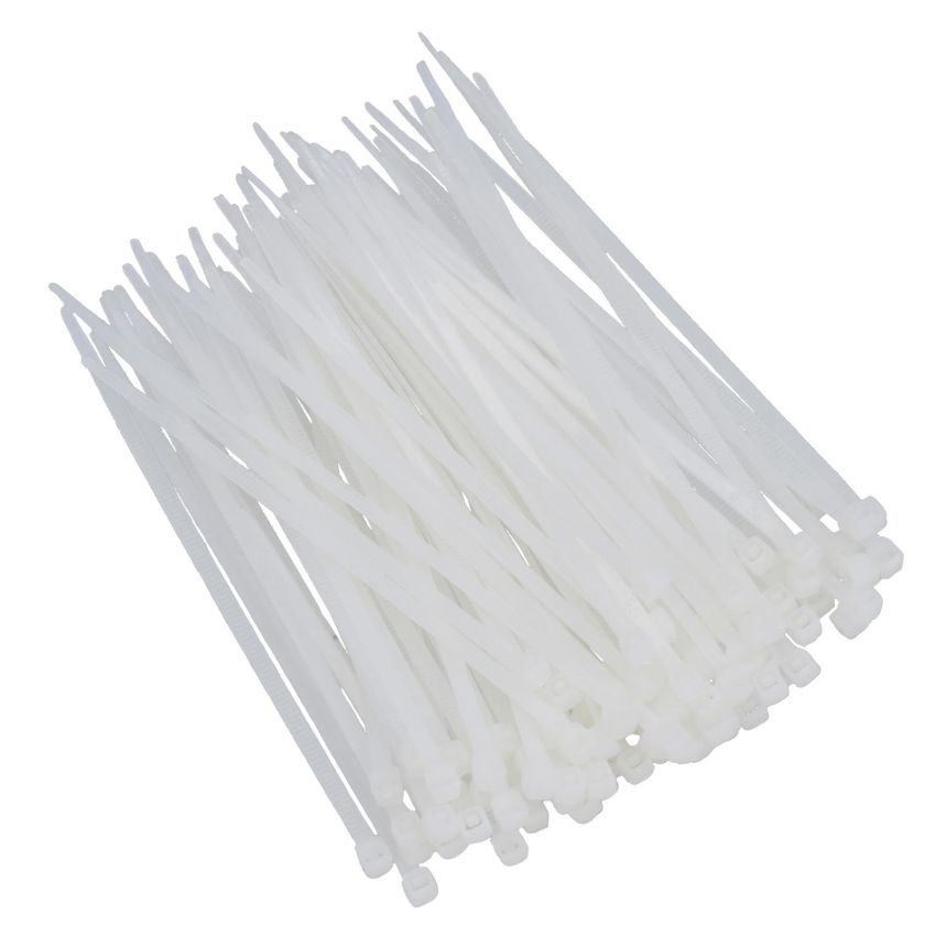 Cable Tie White 100mm x 2.5mm Nylon Material UV Resistant Durable Locking Zip Tie 2PKHLD