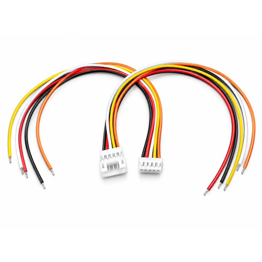 JST 2.0mm 5 Pin Male and Female Wire Connector Pair with Pre-Attached Cables