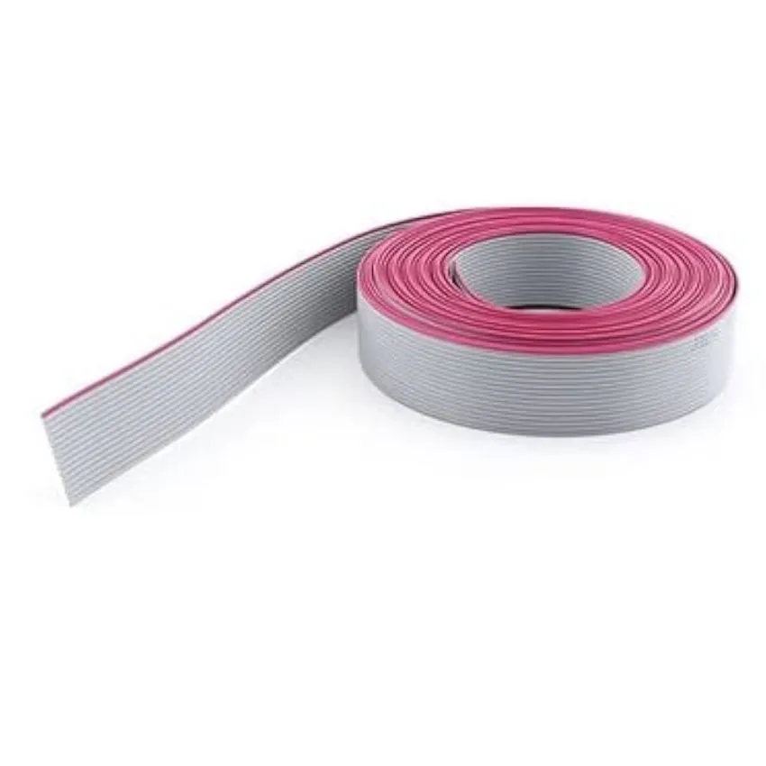 16-Pin Flat Ribbon Cable, 1 Meter Length, 2.54 mm Pitch, Gray IDC Connector Cable