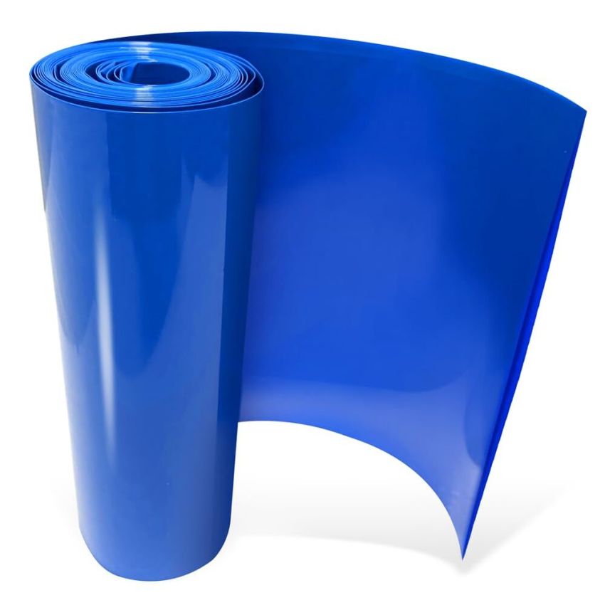 Blue PVC Heat Shrink Tubing - 100mm Width  , Durable Insulation, Versatile Application, Essential for Electrical Projects