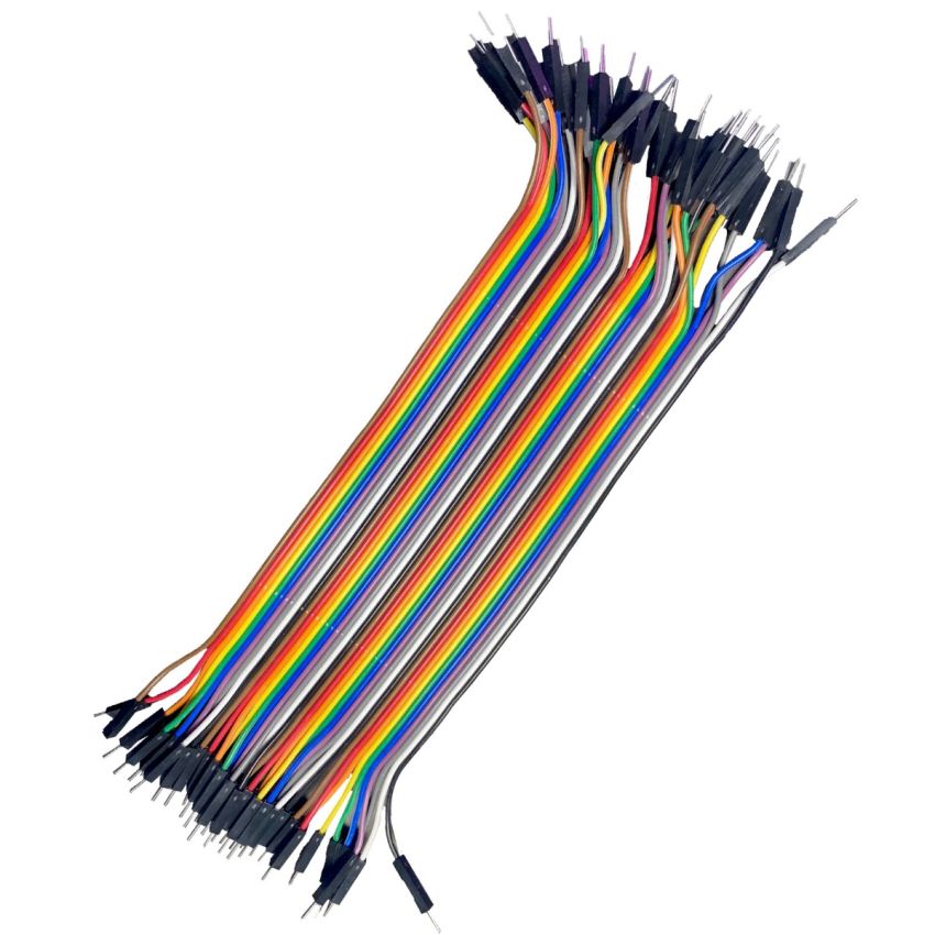 Male to Male Jumper Wire 20cm (Set of 40) - Colorful and Durable for Electronics Projects