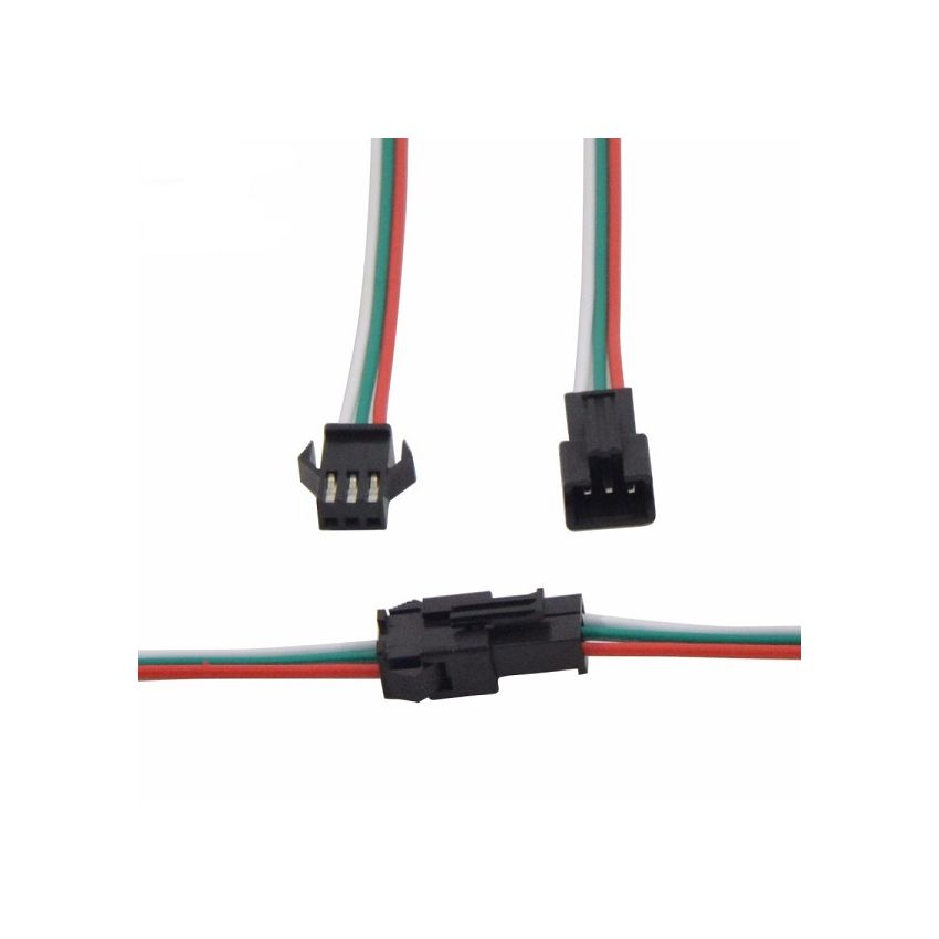 Header Pin Connector Male to Female 3-Wire 10cm JST SM Plug 2.54mm Pitch