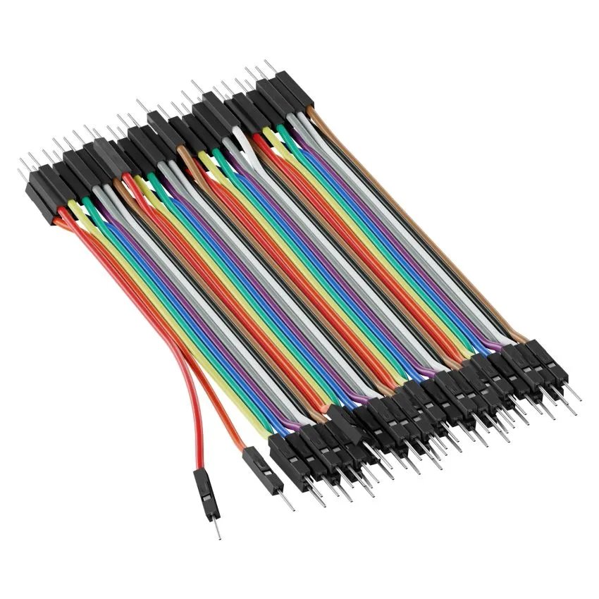 Male to Male Jumper Wire 10cm Multicolor 2.54mm Pitch Flexible Prototyping Set