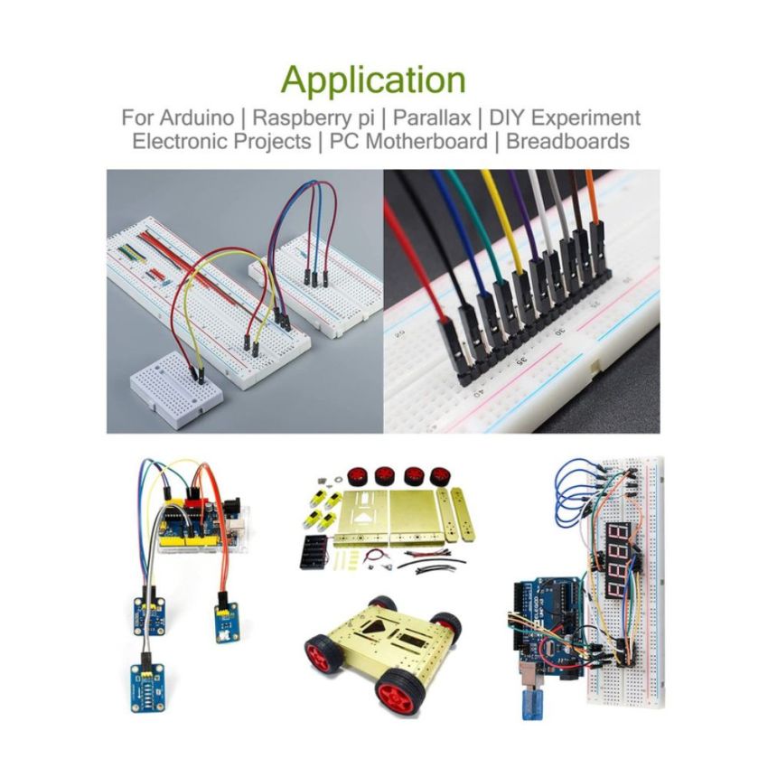 Male to Female Jumper Wire 10cm, Set of 40 - Ideal for Prototyping and Breadboard Projects