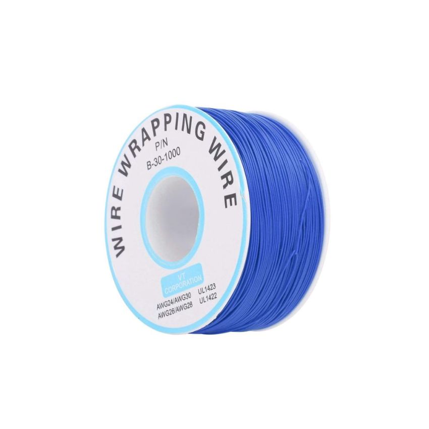 B-30-1000,Insulated PVC Coated,30AWG,Blue,230M