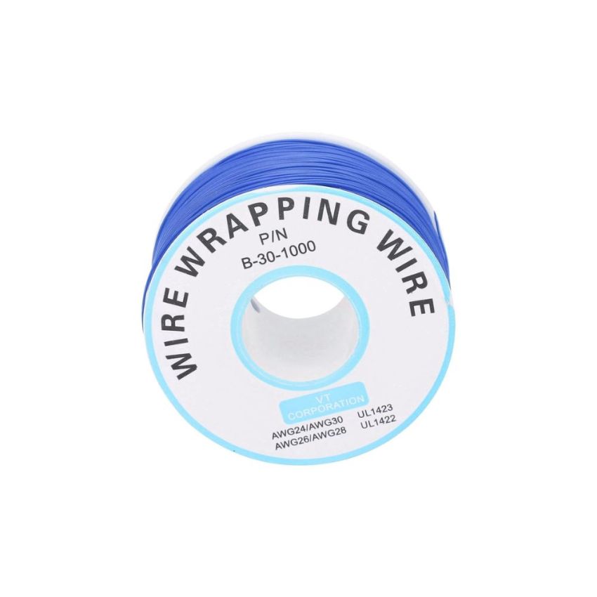 B-30-1000,Insulated PVC Coated,30AWG,Blue,230M