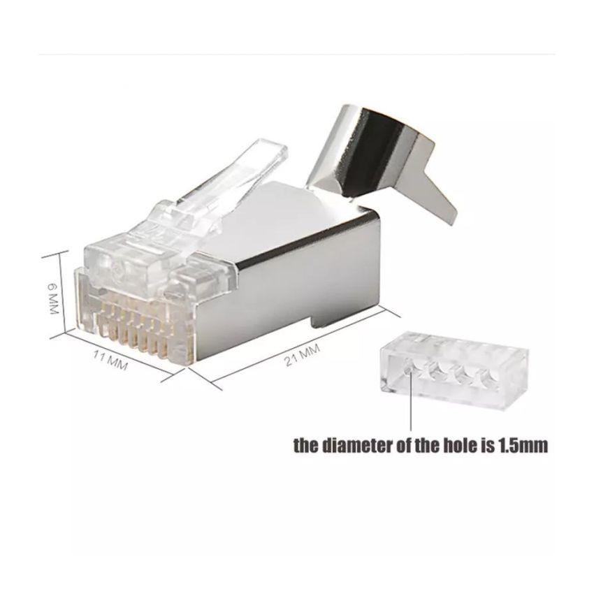 RJ45,Shielded CAT6 Connector with Load Bar,8P8C